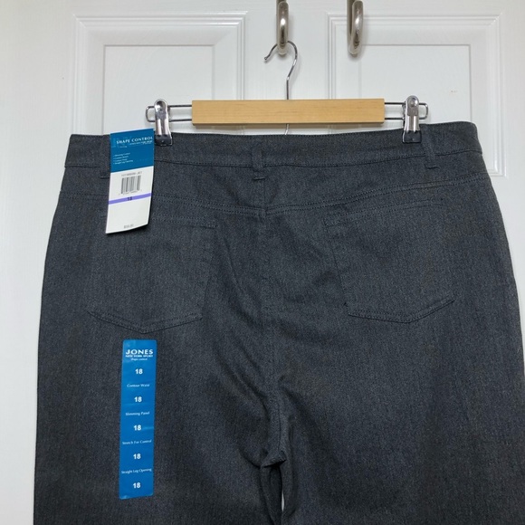 Jones New York Sport Cotton Blend Shape Control Slimming Panel Charcoal Jeans 18 - Picture 16 of 16
